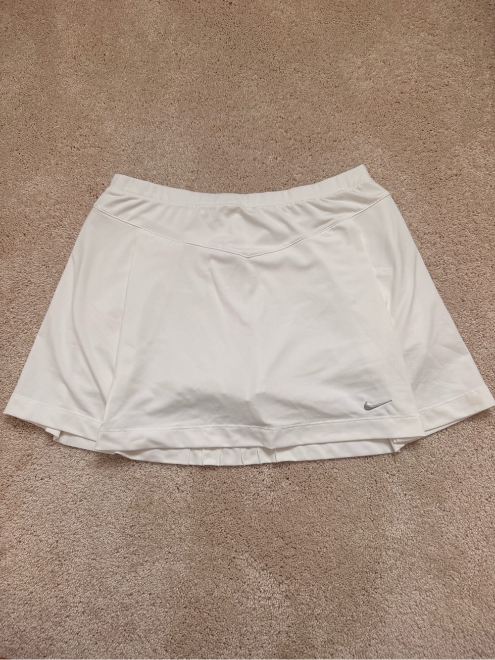 Nike White Tennis Skort with Silver Swoosh